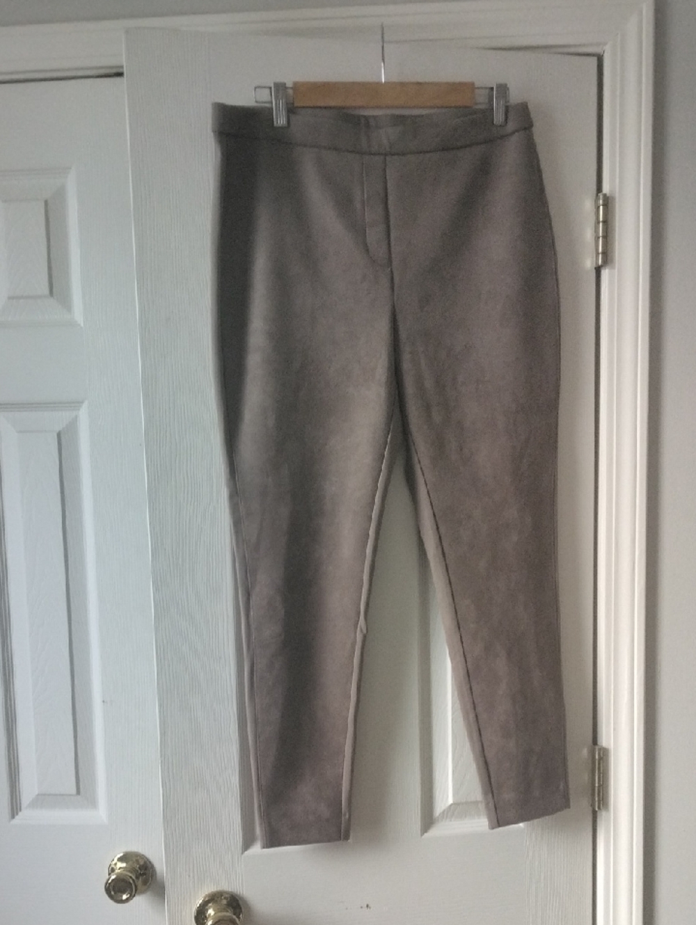 Chico's Slim Ankle Faux Suede Pants in Taupe